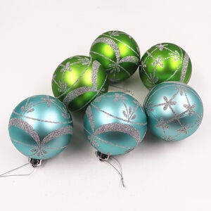 Green Luxury Bauble Set - 6 Pack