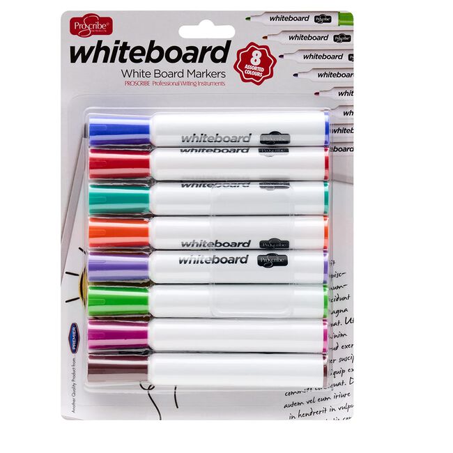 ProScribe Card 8 Dry Wipe Whiteboard Markers 