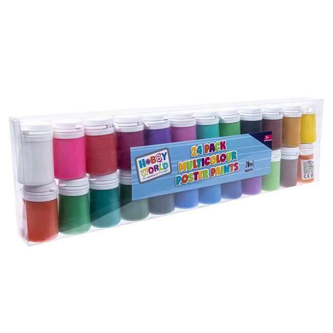 24 Pack Multicolour Poster Paint 