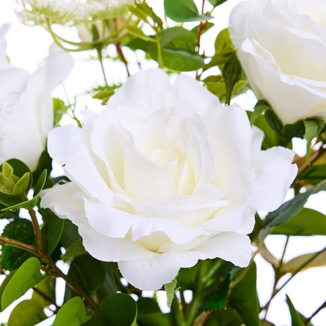 Elan Floral White Rose Bouquet 55cm