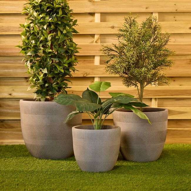 INCA Large Taupe Fibre Clay Pot