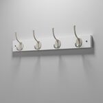 4 Nickel Hook Coat Rack Grey