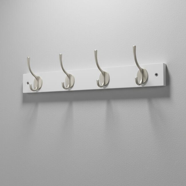 4 Nickel Hook Coat Rack Grey
