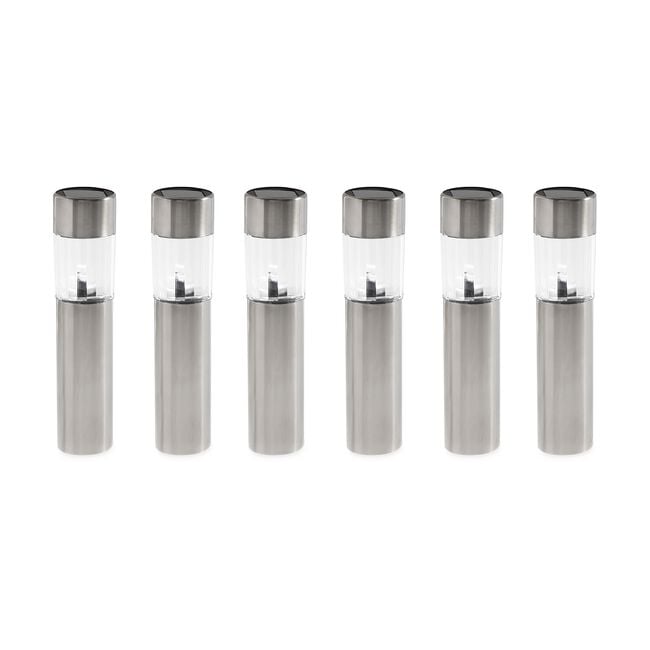 6 Stainless Steel Solar Garden Light Bollards