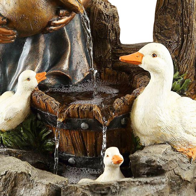 Girl & Ducks Playing Garden Water Feature