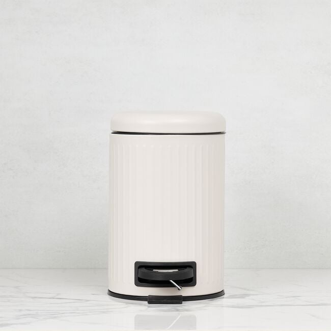 PIFCO RIBBED 3L BEIGE Bathroom Bin