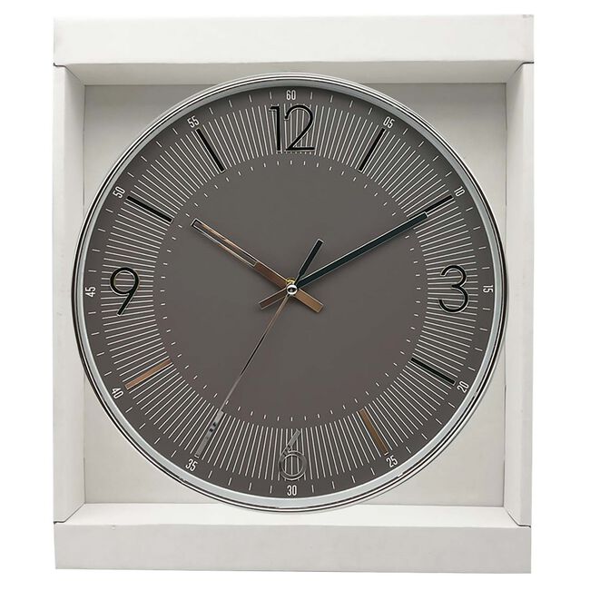 NOVA 30cm SILVER Wall Clock 