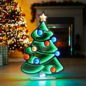 Standing Christmas Tree Infinity Mirror - 60cm