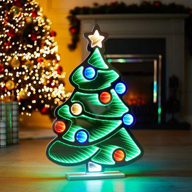 Standing Christmas Tree Infinity Mirror - 60cm