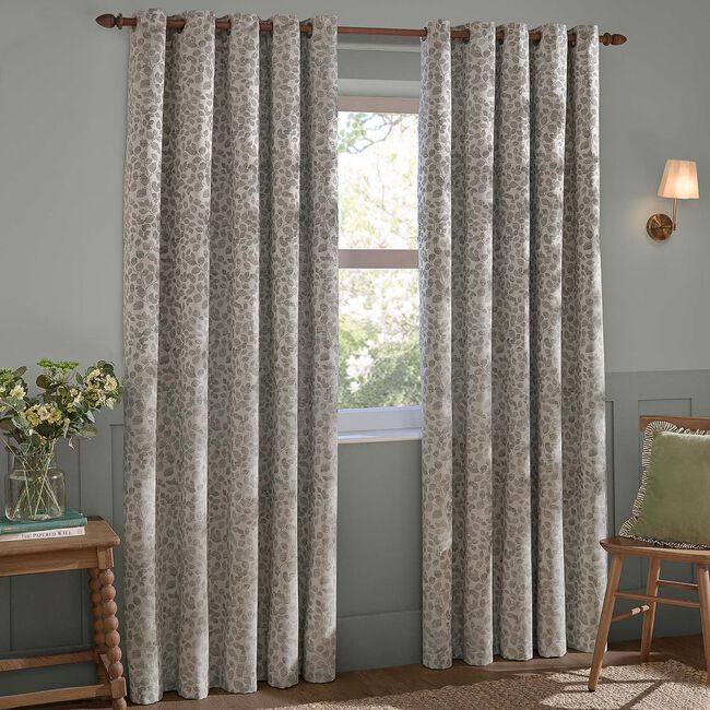 WYLDER GRACE LEAF 168X137 MIST GREY Curtain