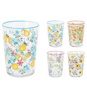 Floral Glass Tumbler 510ml