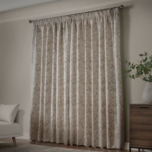 PENCIL PLEAT BOTANICAL CREAM 66x54 Curtain