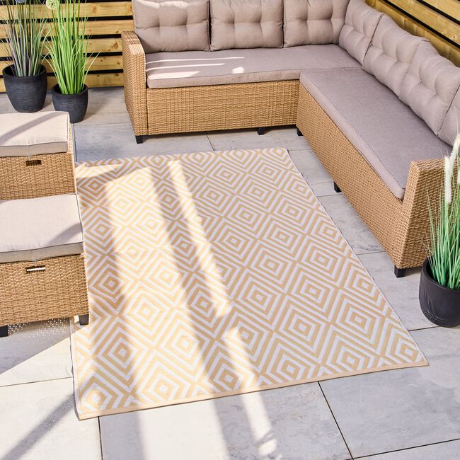Geo Outdoor Mat 150cm x 210cm - Natural