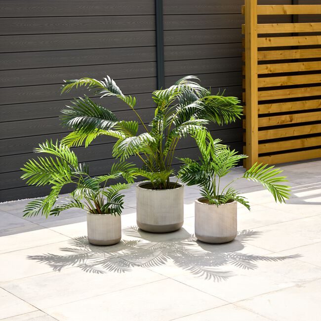 PETRA Medium Grey Stone Effect Pot