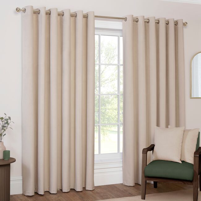 BLACKOUT & THERMAL VELVET NATURAL 90X90 Curtain