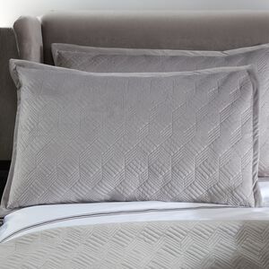 Quilted Hotel Velvet Pillowshams 50 x75cm - Grey