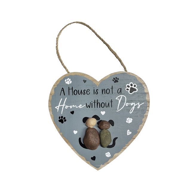 Dogs Wooden Plaque Heart