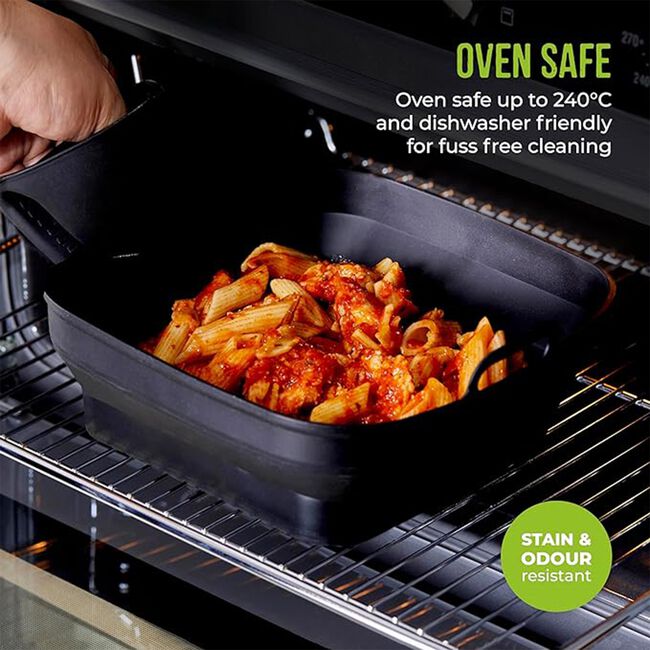 Tower Black Square Foldable Air Fryer Trays - 2pk