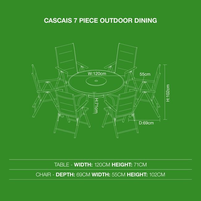 Cascais 7 Piece Outdoor Dining Set