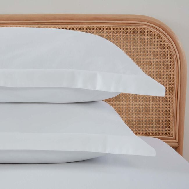 OXFORD PILLOWCASE PAIR Brushed Cotton Twill White