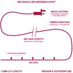 360 WHITE Icicle Led Snowing Light