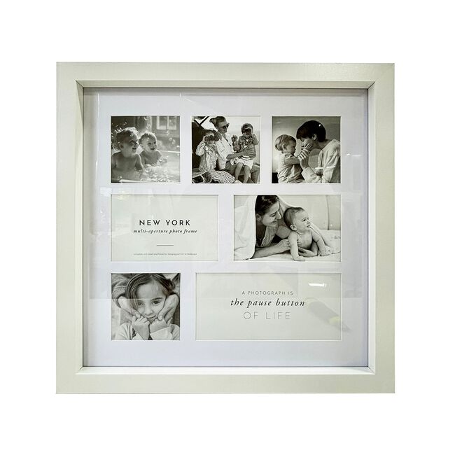 NEW YORK 7 MULTI APERTURE WHITE Photo Frame