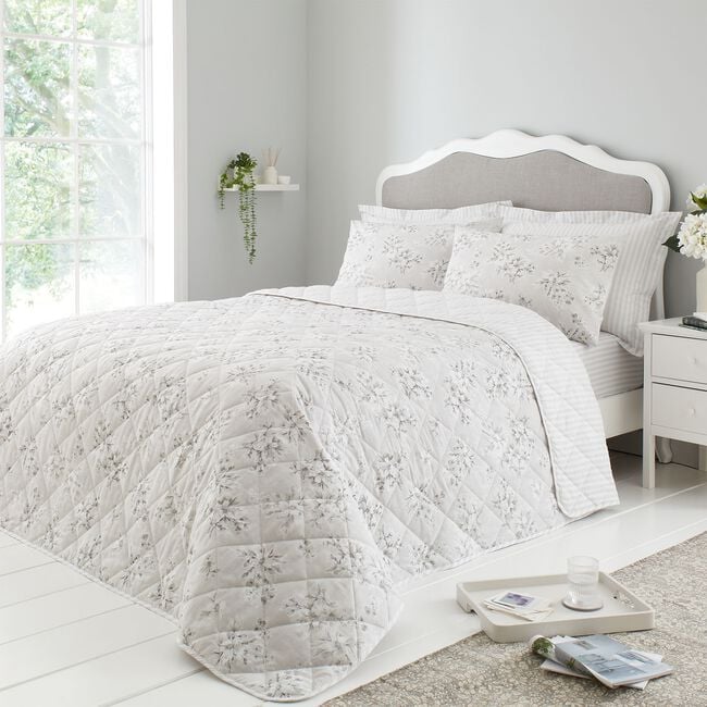 Lorraine Bedspread 200 x 220cm - Grey