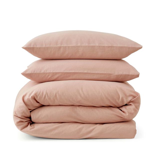 SINGLE DUVET COVER Martex Touch of Linen Seashell Pink