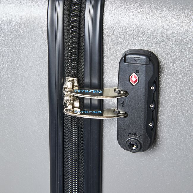 Large Lightweight Hardshell Luggage - Silver Grey