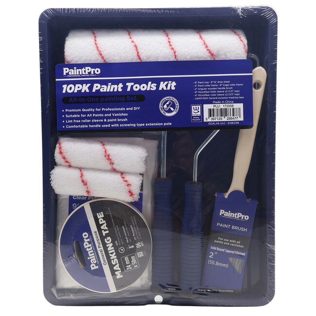 PaintPro Paint Tools Kit 9'' 10 Pack