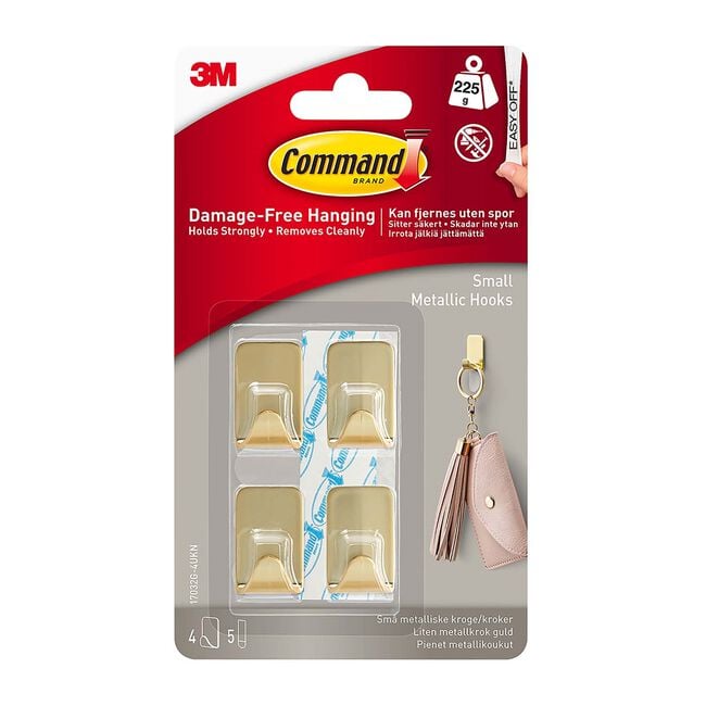 Command™ Small Metallic Hook - Gold