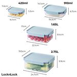 Lock & Lock Plus Rectangular Containers 4 Piece