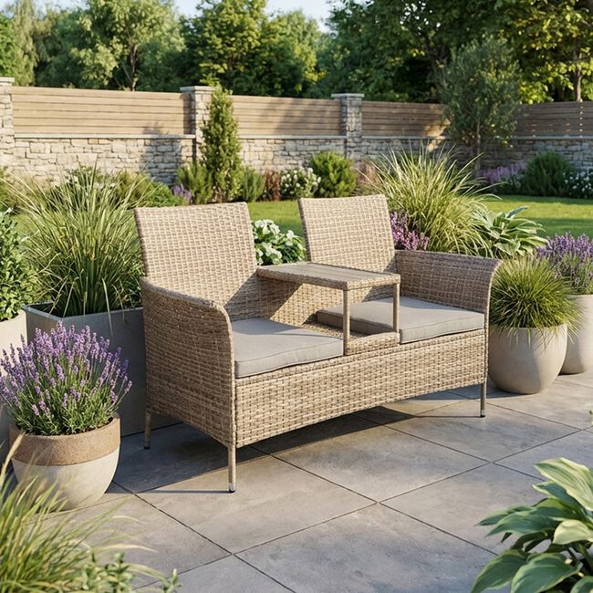 Verona Rattan Companion Bench