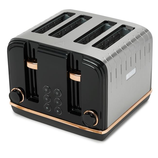 Haden Salcombe 4 Slice Black & Copper Toaster