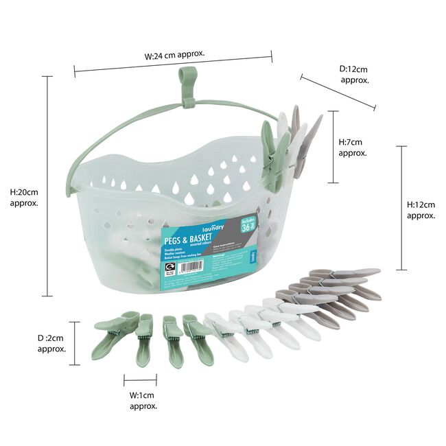 JVL Peg Basket with 36 Pegs