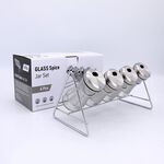 Glass Spice Rack Set - 4 Jars