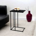 Black Wood Effect C-Shaped Side Table