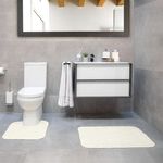 COTTON PLAIN DYE CREAM 2PCE Bathroom Set