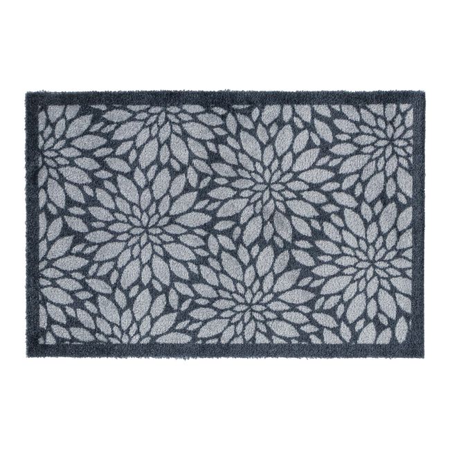 JVL Flowers Black/Grey Mega Mat 50cm x 75cm