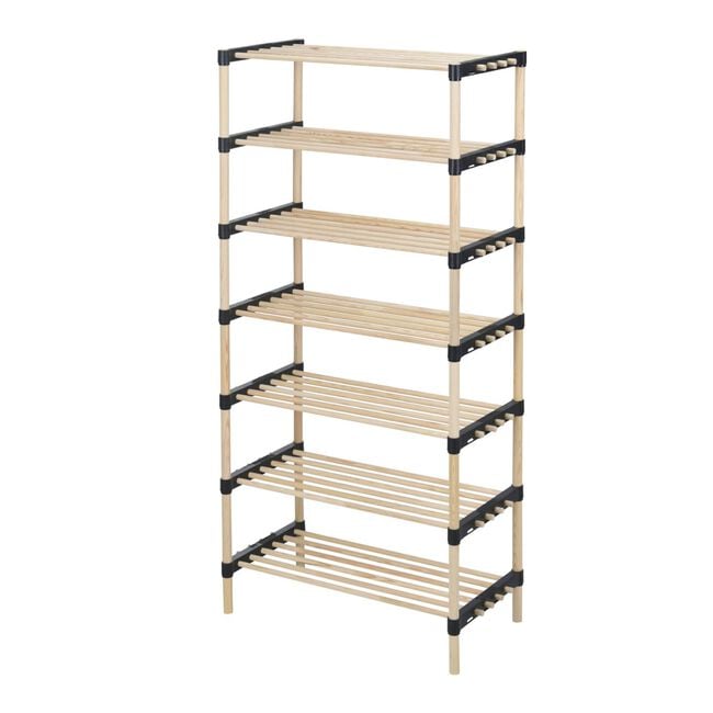 Shoe Rack 7 Layer Pine Wood 