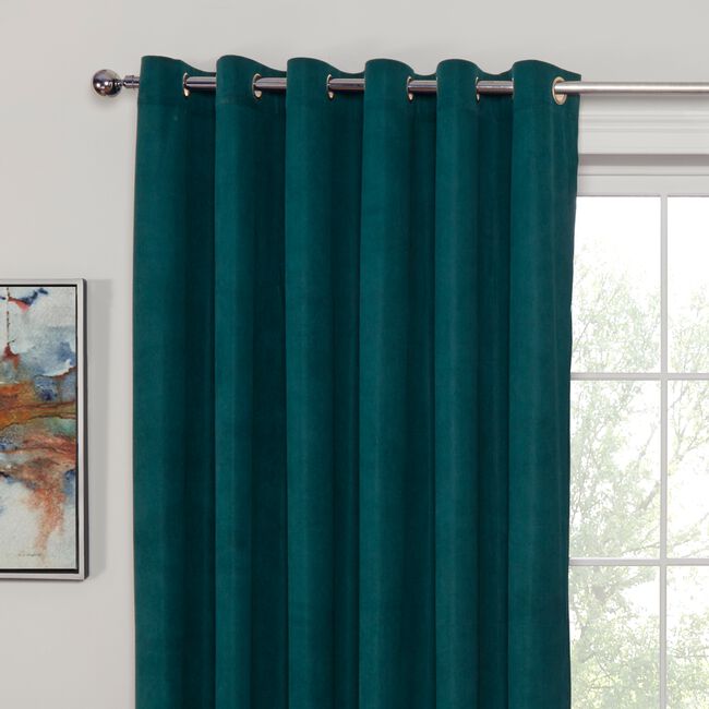 BLACKOUT & THERMAL CORDUROY TEAL 66x54 Curtain