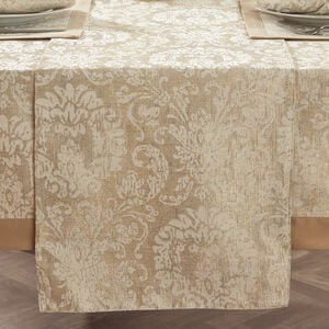 Damask Medallion Table Runner 229 x 34cm - Gold
