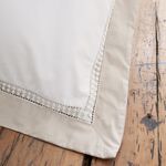 BIANCA SINGLE DUVET COVER Oxford Lace Trim Natural