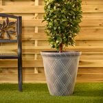 14" GREY Diamond Shaped Plant Pot