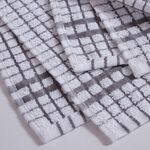 Mono Check Tea Towels 2 Pack - Dove Grey