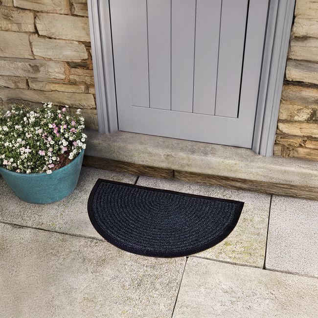 Scraper Texture Half Moon Door Mat 45cm x 75cm