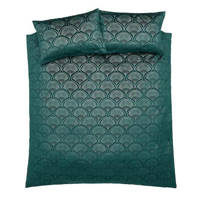 CATHERINE LANSFIELD SUPERKING DUVET COVER Art Deco Pearl Teal 
