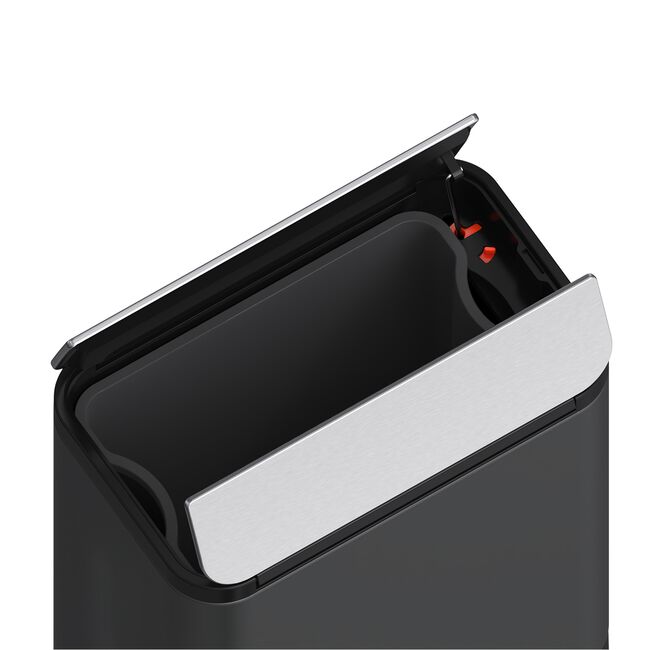 30L Java Titanium Grey Butterfly Opening Metal Bin