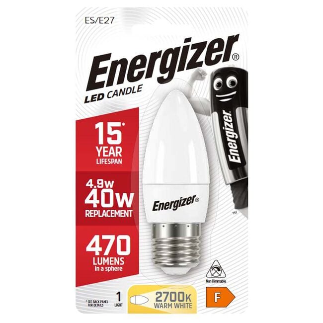 Energizer E27 LED Candle Bulb Opal 5.9W (EQ40W)