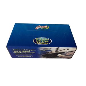 Gleam Clean 20 Microfibre Lint Free Cloths